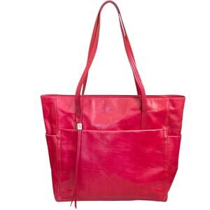 HOBO Hero Geranium Red-Pink Leather Tote Bag